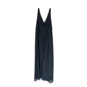 Lulus Black V-Neck Sleeveless‎ Wedding Guest Formal Maxi Gown Dress Size Large